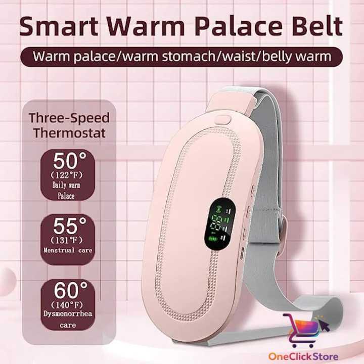 Electric heating pad for period cramps — close-up of LED display and heat controls