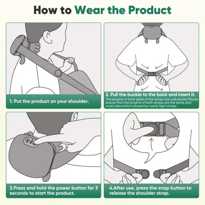 Shiatsu Shoulder Massage Pillow - wearable green neck massager, gallery image 5