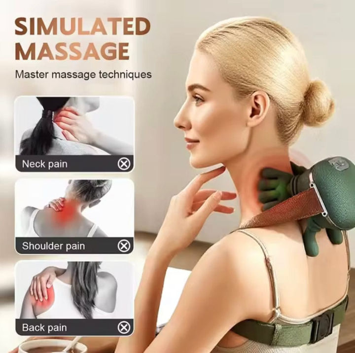 Shiatsu Shoulder Massage Pillow - wearable green neck massager, gallery image 7