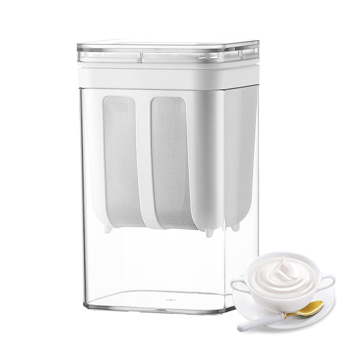 1100ml Greek yogurt maker strainer container with fine mesh insert and lid