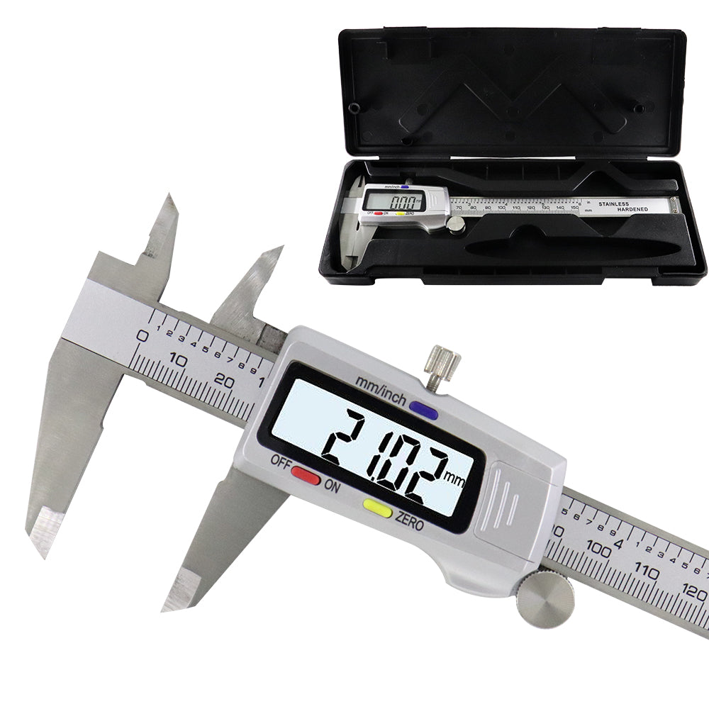 Stainless steel digital caliper 150mm front view