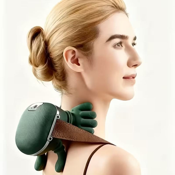 Shiatsu Shoulder Massage Pillow - wearable green neck massager, gallery image 3
