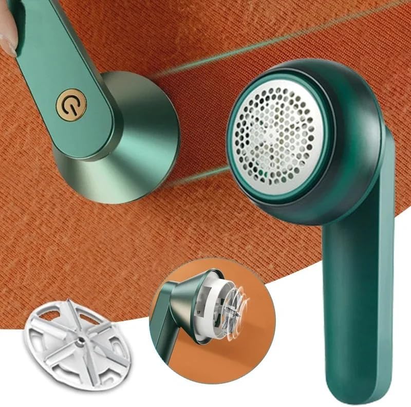 Fabric shaver mesh head and blade detail close-up