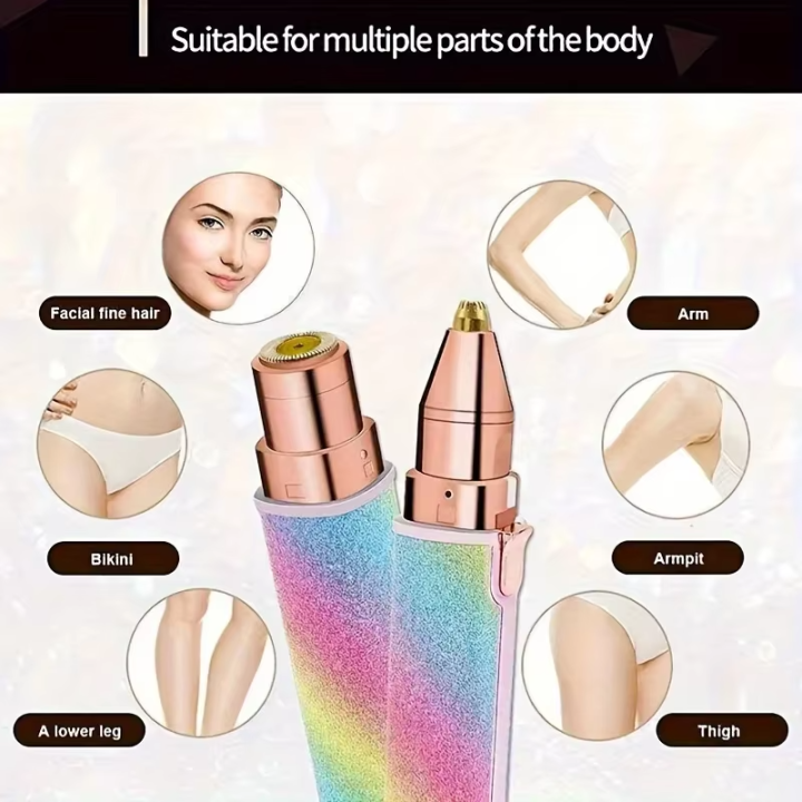 2-in-1 Electric Eyebrow Trimmer with LED Light