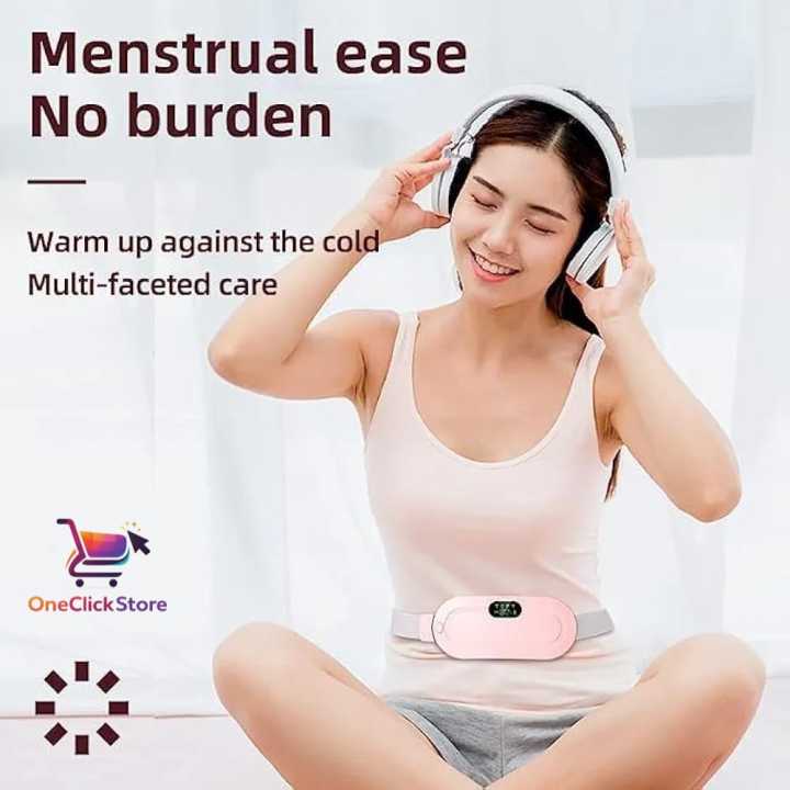 Waist heating belt with massager — vibration massage pad worn on the abdomen