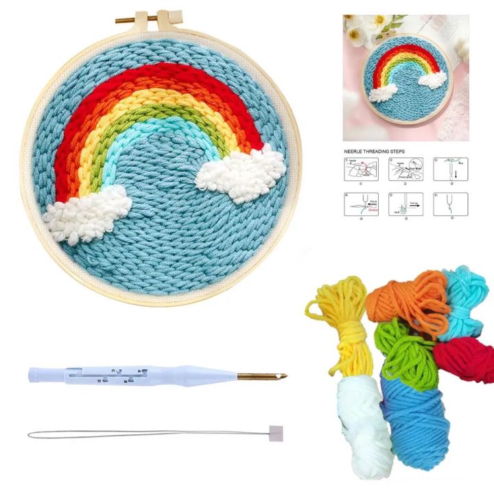 Embroidery starter kit complete set flat lay