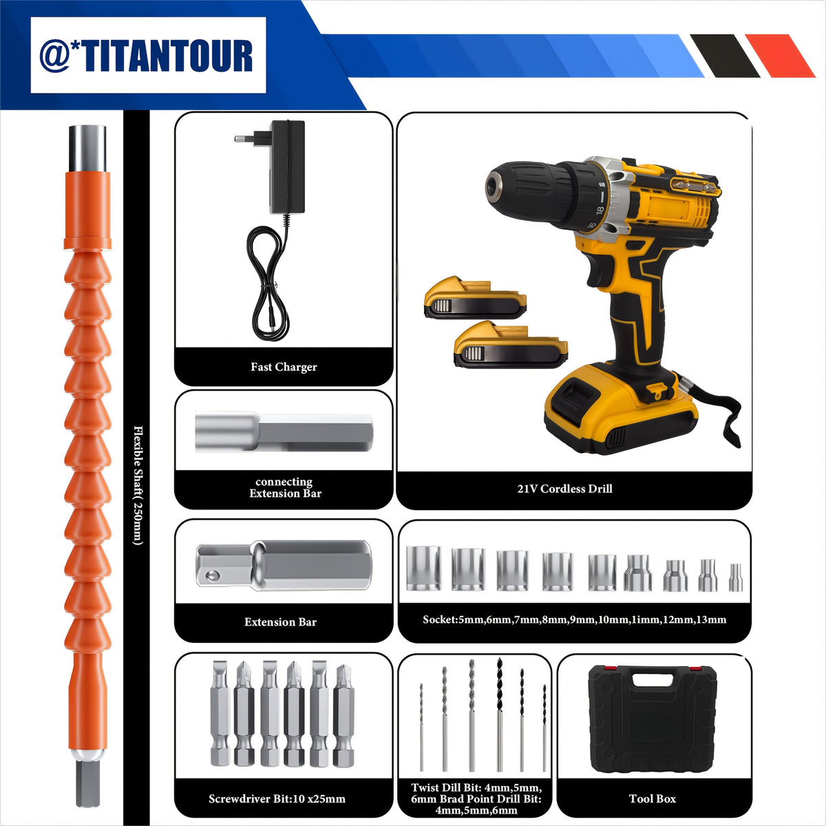 Electric screwdriver drill kit product view