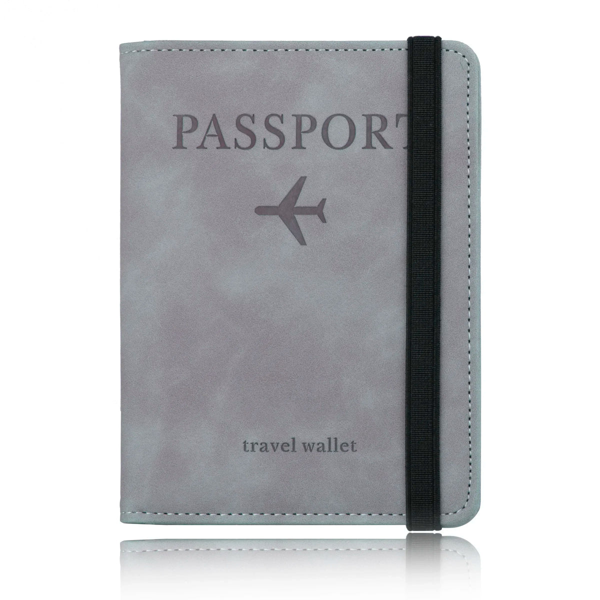 Travel document organizer grey passport holder