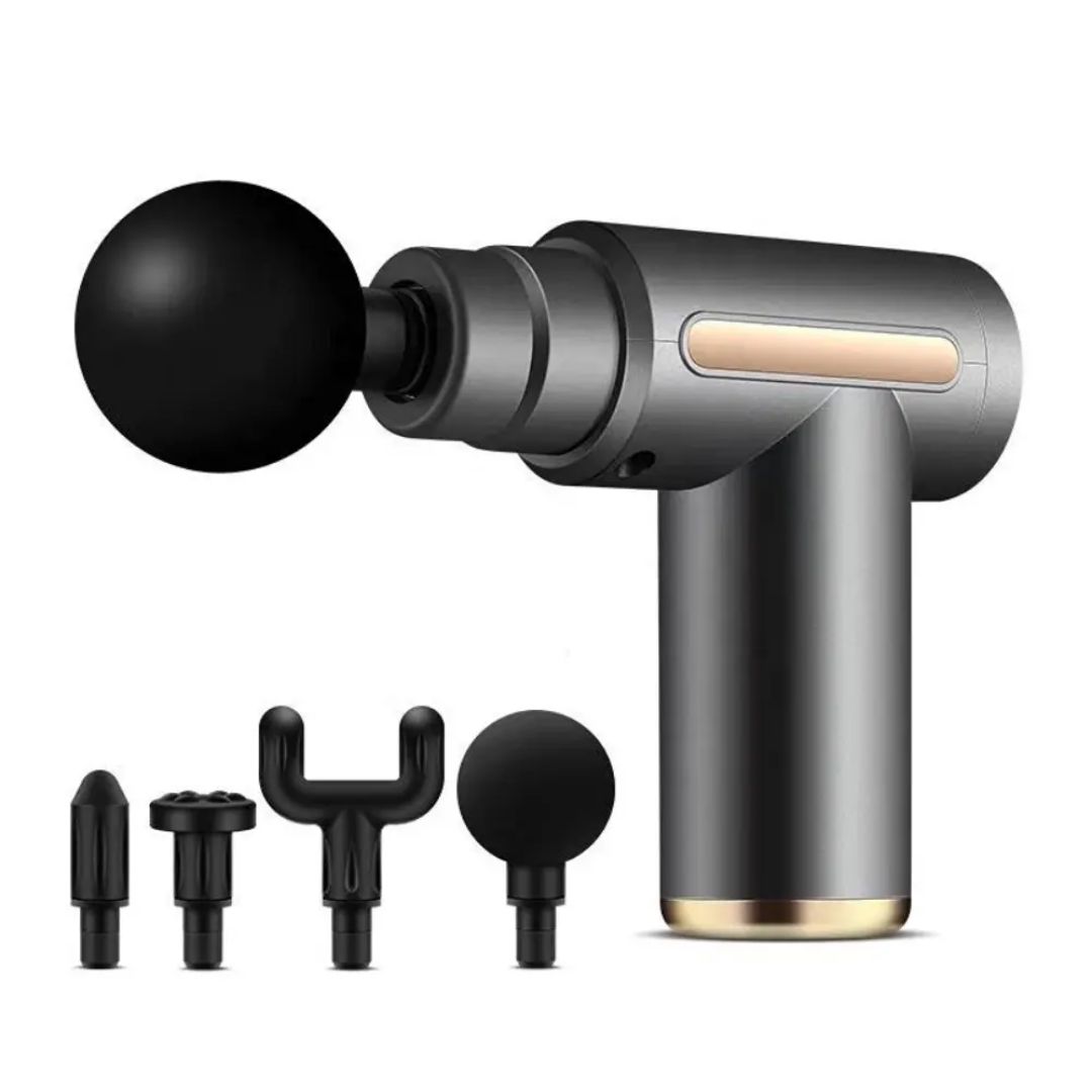 Four interchangeable massage heads: ball, U-fork, bullet and flat