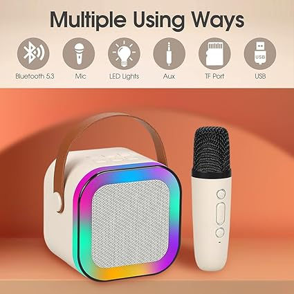 K12 karaoke speaker – top view showing 6-button control panel