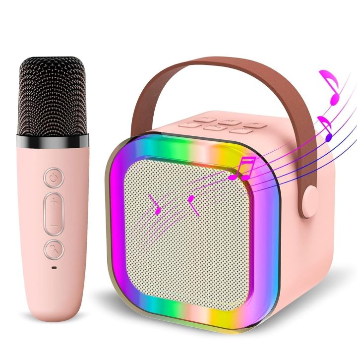 K12 karaoke machine – portable travel speaker with wireless microphone set