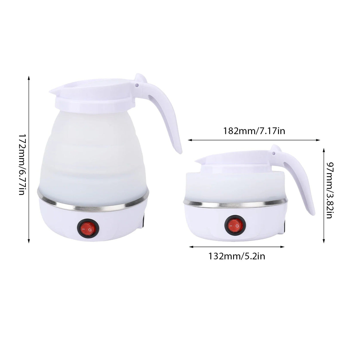 Travel kettle dimensions - folds flat