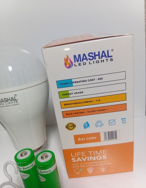 Mashal LED Lights packaging showing 778 lumens brightness and 50000-hour lifetime